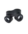 Antidark Easy Double W2100 vegg-/taklampe, 2x10W, 643lm, RA90 +, dimbar, sort med kabelhull