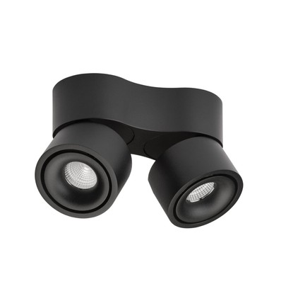 Antidark Easy Mini Double W275 vegg-/taklampe, 2x7W, 477lm, RA90 +, dimbar, svart
