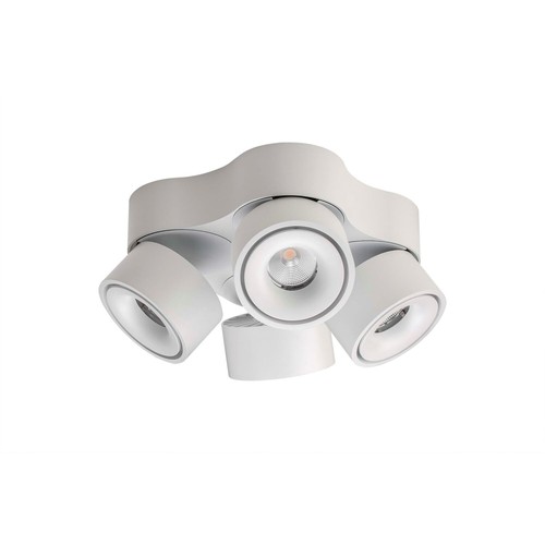 Antidark Easy Quattro W4100 taklampe, 4x10W, 643lm, RA90 +, dimbar, hvit med kabelhull