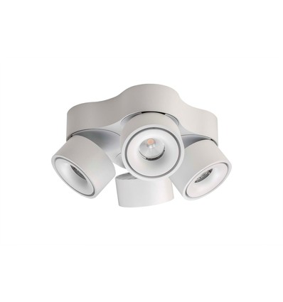 Antidark Easy Quattro W4100 taklampe, 4x10W, 643lm, RA90 +, dimbar, hvit med kabelhull