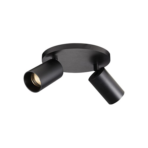 Antidark SpotOn Circle2 vegg-/taklampe, sort, GU10 - sokkel