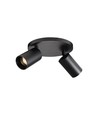 Antidark SpotOn Circle2 vegg-/taklampe, sort, GU10 - sokkel