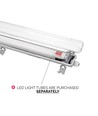 120cm Limea T8 LED-armatur, gjennomgangskoblet - Til 1x 120cm LED-rør, IP65 vanntett