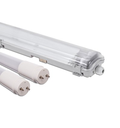 Limea T8 LED dobbeltarmatur - Inkl. 2x18,5W 120cm LED rør, IP65 vanntett