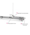 Limea T8 LED dobbeltarmatur - Inkl. 24W 150cm LED rør, IP65 vanntett