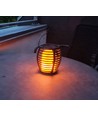 Solcelle luksus hagelampe 4-i-1 - Svart, med spyd, flammeeffekt, 65cm høy