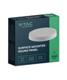 V-Tac 12W LED taklampe - Ø17cm, Høyde: 3cm, hvit kant, inkl. lyskilde