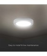 V-Tac 12W LED taklampe - Ø17cm, Høyde: 3cm, hvit kant, inkl. lyskilde