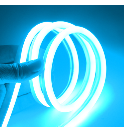 5m 8W/m Lyseblå 8x16 Neon Flex LED - 12V DC, IP67