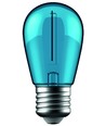 E27 1W LED kronepære - Blå, glødetråd