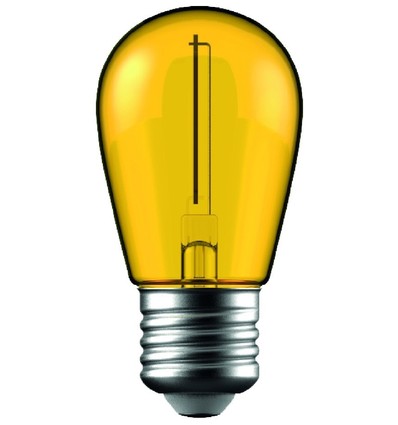E27 1W LED kronepære - Gul, kultråd