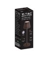 V-Tac oppladbar bordlampe, trådløs - Cortenfarget, IP54 utendørs bordlampe, touch dimbar