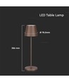 V-Tac oppladbar bordlampe, trådløs - Cortenfarget, IP54 utendørs bordlampe, touch dimbar