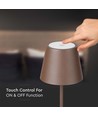 V-Tac oppladbar bordlampe, trådløs - Cortenfarget, IP54 utendørs bordlampe, touch dimbar