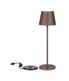 V-Tac oppladbar bordlampe, trådløs - Cortenfarget, IP54 utendørs bordlampe, touch dimbar