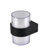9W LED-vegglampe - IP65 utendørs, rund, sort, opp/ned, inkl. lyskilde