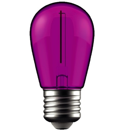 E27 1W LED kronepære - Lilla, filament
