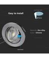 MR16 eller GU10 Downlight-sett - Uten lyskilde, Krom, Hull: Ø7,4 cm, Mål: Ø8,2 cm
