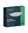 18W Ø22,8cm LED innfellingspanel - Hull: Ø20,5 cm, Mål: Ø22,8 cm