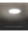 18W Ø22,8cm LED innfellingspanel - Hull: Ø20,5 cm, Mål: Ø22,8 cm