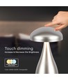 Outlet: V-Tac oppladbar CCT bordlampe - Champagne/gull, IP20, touch dimbar, modell mini
