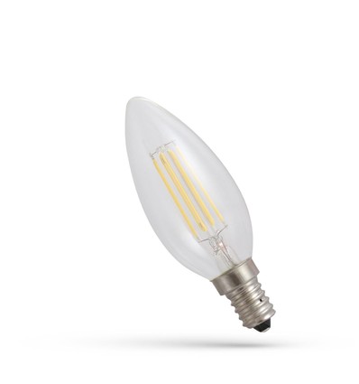 E14 6W LED-pære - C35, filament, ekstra varmhvit, 1800K