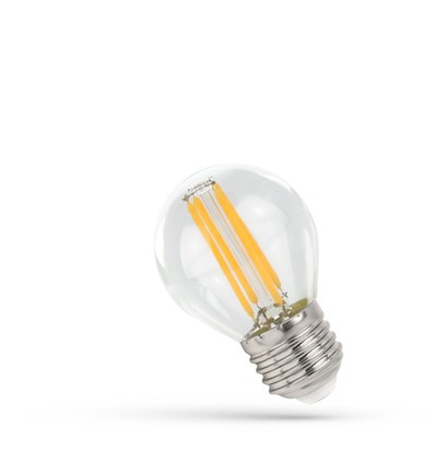 E27 4W LED kronepære - G45, filament, ekstra varmhvit, 1800K