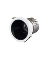 11W Ø8,4cm innfellingsspot dimbar RA92 - Hull: Ø7,5 cm, Mål: Ø8,4 cm, Sort reflektor, hvit kant