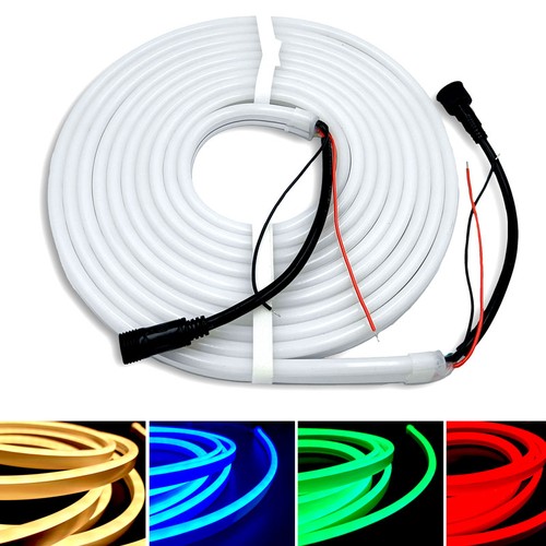 10m RGB+WW Neon Flex LED-strip - 24V, 16W/m, IP65, 3000K varmhvit