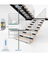 Trappe LED COB strip sett - Opp til 16 trinn, 11W per trinn, 24V, IP20, med sensor
