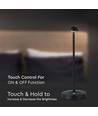 Outlet: V-Tac oppladbar 3i1 bordlampe - Svart, IP20, touch dimbar, modell mini