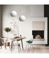LED-lampe - Ø12cm, hvit, flott taklampe, inkl. oppheng