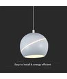 LED-lampe - Ø12cm, hvit, flott taklampe, inkl. oppheng