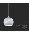 LED-lampe - Ø12cm, hvit, flott taklampe, inkl. oppheng