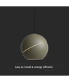 8W LED-lampe - Flott taklampe, Ø12cm, Champagne, inkl. oppheng