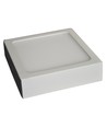 Outlet: 12W LED taklampe - 14 x 14cm, Høyde: 2,4cm, hvit kant