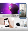 Smart Hjem lampe med RGB+WW - Svart, Tuya/Smart Life, kompatibel med Google Home, Alexa og smarttelefoner