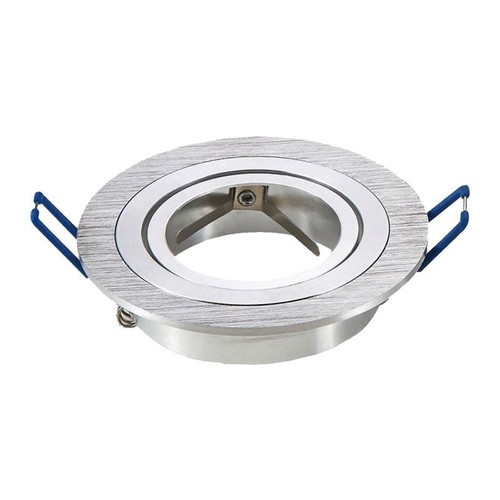 MR16 eller GU10 Downlight-sett - Uten lyskilde, børstet aluminium, Hull: Ø7,5 cm, Mål: Ø9,1 cm