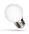 E27 1W RGB LED kronepære - G45, 260 grader, fargeskiftende, dekorasjonspære