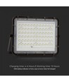 15W Solcelle lyskaster LED - IP65, sort, inkl. solcelle, fjernkontroll, innebygd batteri
