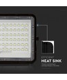 15W Solcelle lyskaster LED - IP65, sort, inkl. solcelle, fjernkontroll, innebygd batteri