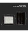 15W Solcelle lyskaster LED - IP65, sort, inkl. solcelle, fjernkontroll, innebygd batteri