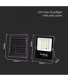 12W Solcelle lyskaster LED - IP65, sort, inkl. solcelle, fjernkontroll