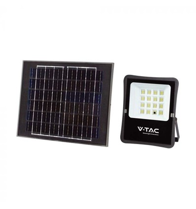12W Solcelle lyskaster LED - IP65, sort, inkl. solcelle, fjernkontroll