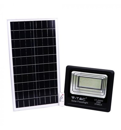 40W Solcelle lyskaster LED - IP65, sort, inkl. solcelle, fjernkontroll
