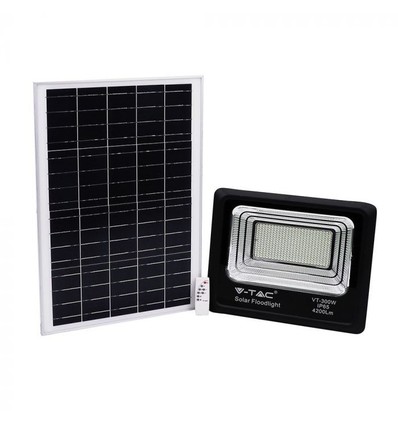 50W Solcelle lyskaster LED - IP65, Sort, arbeidslampe, inkl. solcelle, fjernkontroll