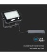 10W LED Solcellekaster - IP65, sort, inkl. solcelle, sensor