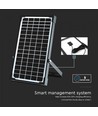 30W Solcelle lyskaster LED - IP65, Sort, inkl. solcelle, fjernkontroll, innebygd batteri
