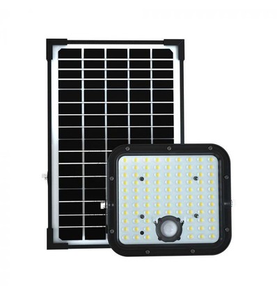30W Solcelle lyskaster LED - IP65, Sort, inkl. solcelle, fjernkontroll, innebygd batteri