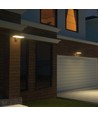 15W Solcelle vegglampe LED - IP65, sort, sensor